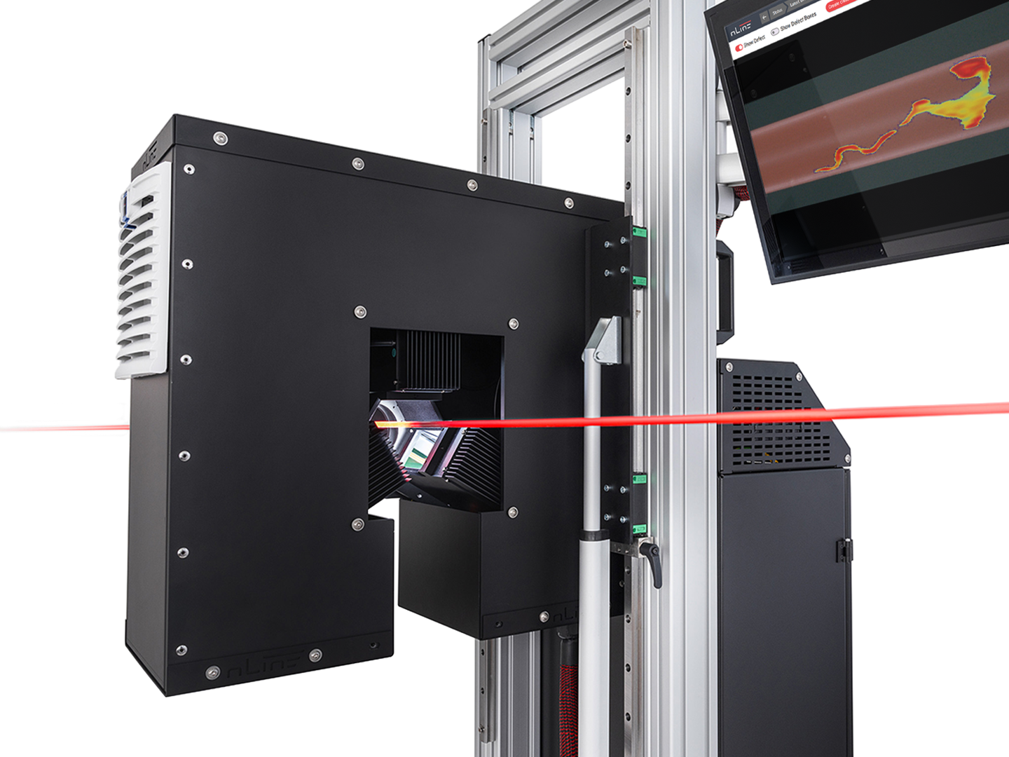 nLine System zur KI-Inspektion in der Extrusionslinie